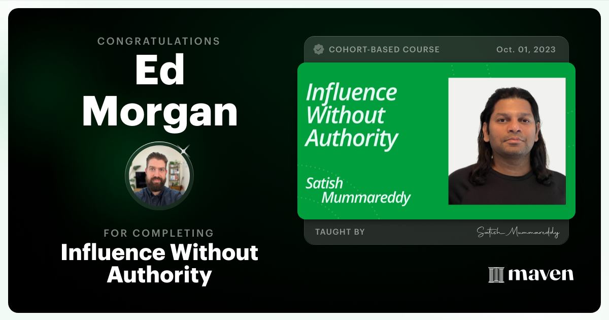 Certificate of Completion for Influence Without Authority