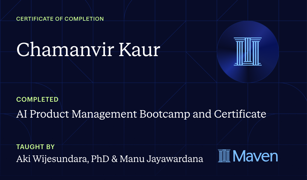 Certificate for AI Native Product Management Certificate