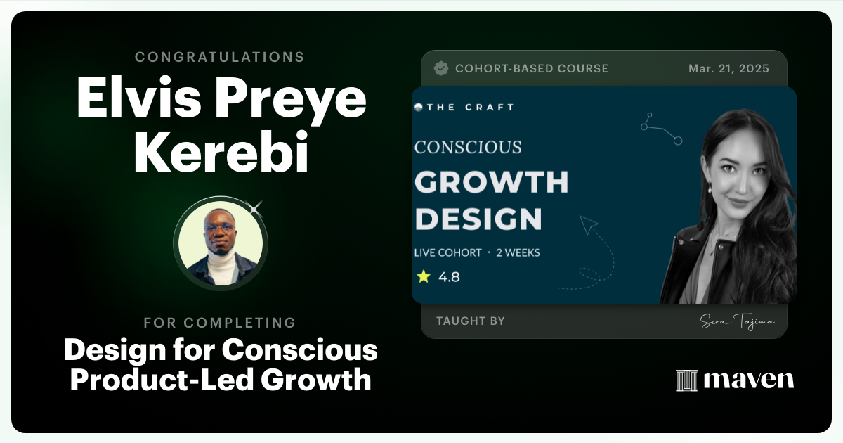 Certificate of Completion for Growth Design for a Sustainable Future