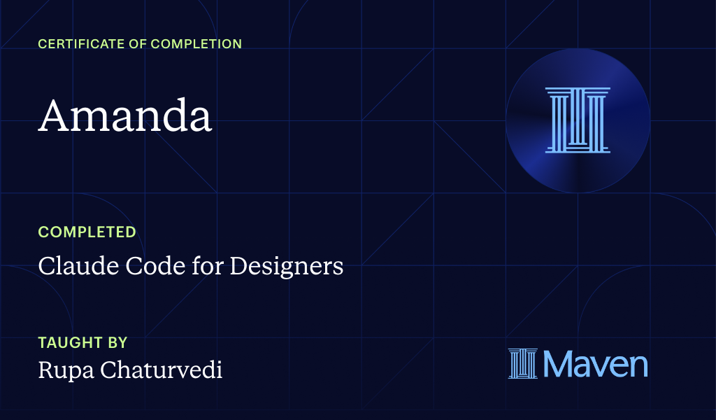 Certificate for Claude Code for Designers