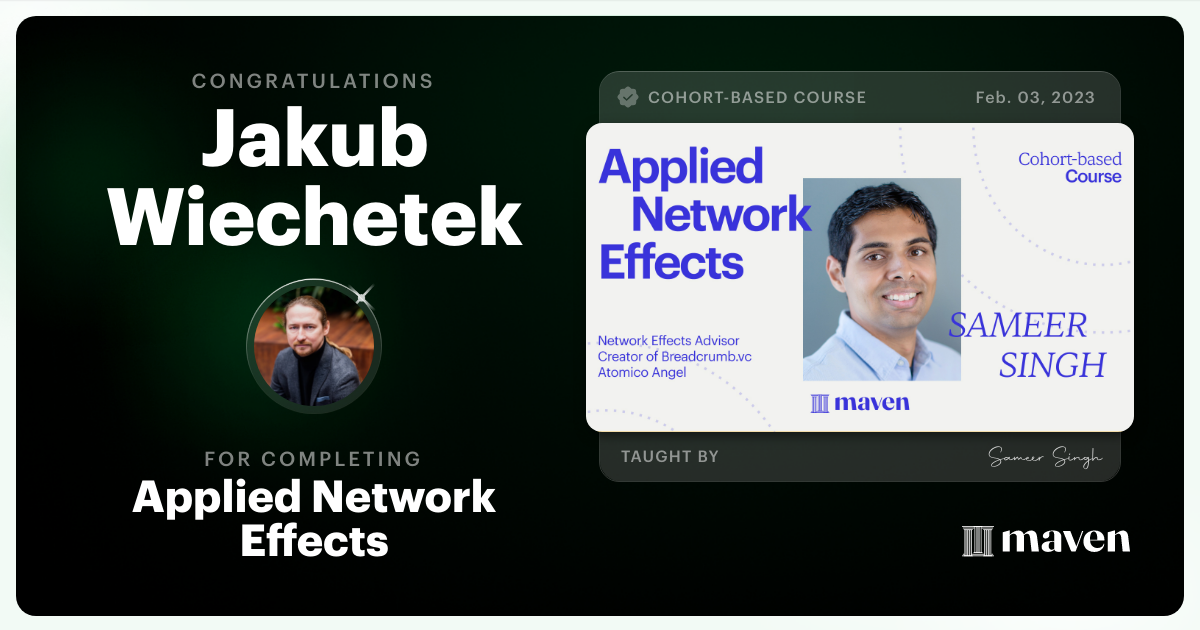 Certificate of Completion for Applied Network Effects