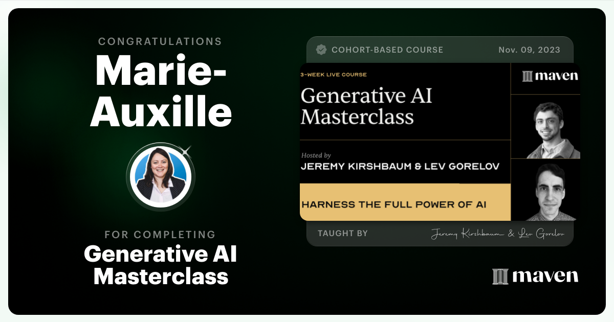 Certificate of Completion for Scale Business Intelligence with AI