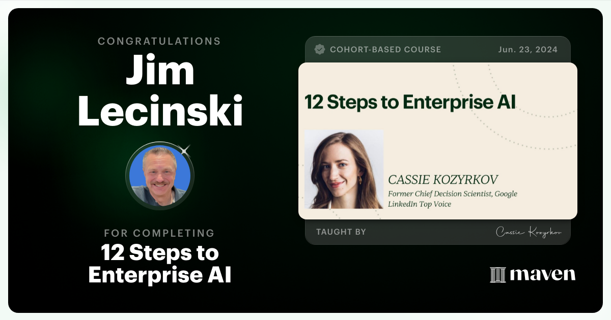 Certificate of Completion for Developing Your AI Strategy: A Framework for Leadership
