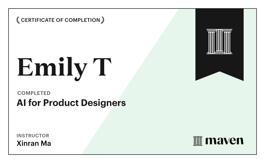 Certificate for AI for Product Designers