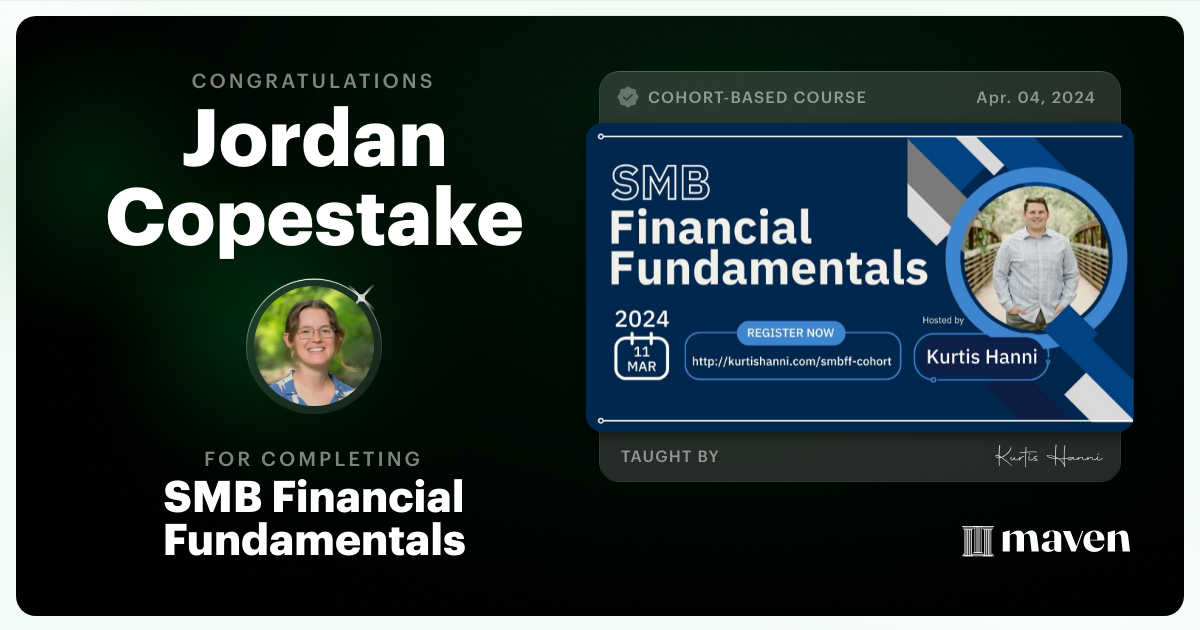 Certificate of Completion for 5 Days to Financial Clarity