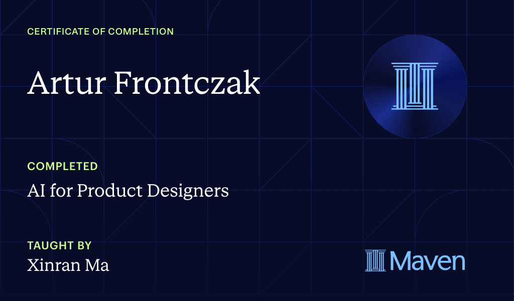 Certificate for AI for Product Designers
