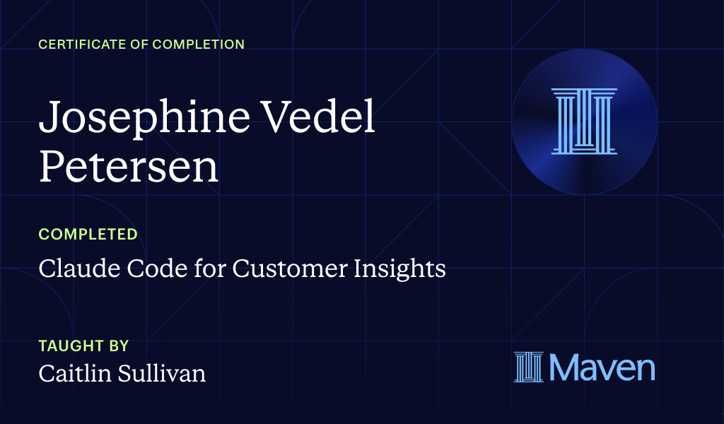 Certificate for Claude Code for Customer Insights