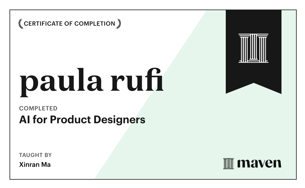 Certificate for AI for Product Designers