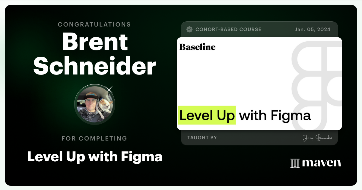 Certificate of Completion for Level Up with Figma