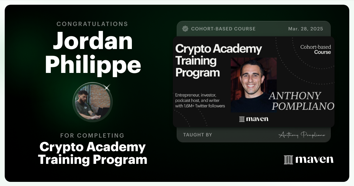 Certificate of Completion for Crypto Academy Training Program