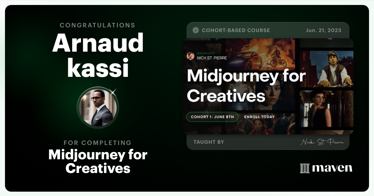 Certificate of Completion for Midjourney for Creatives