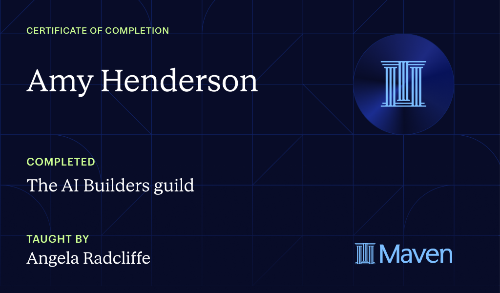 Certificate for The AI Builders guild